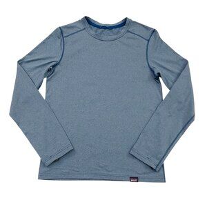 Patagonia T-Shirt Boys 7-8 Blue Long Sleeve Lightweight Stretch Outdoor